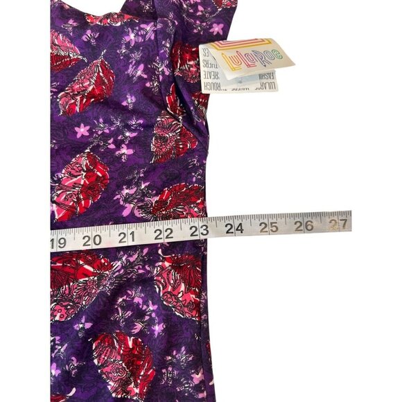 LuLaRoe Irma Women's Dark Purple Floral Top - Picture 5 of 7